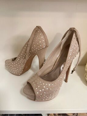 Bakers Studded Open-Toe Platform High Heels